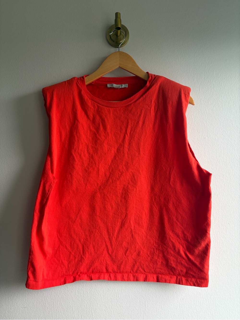 All Saints Bright Red Orange Sleeveless Tank Top